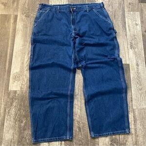 Carhartt Dungaree Fit Carpenter Blue Denim Jeans 42 x29 Workwear